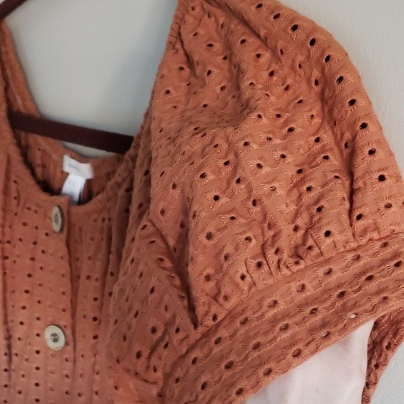 Revolve eberjey Portola Elise Eyelet Dress 100% Cotton Pecan Size Small - Picture 11 of 14